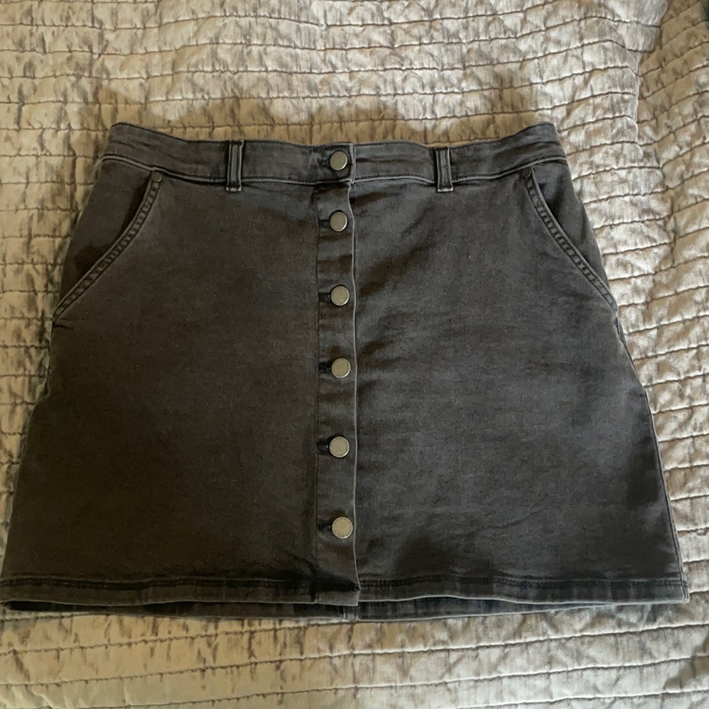 Button front mini skirt